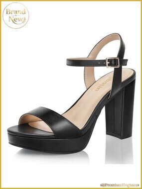 Wide Width Block Chunky Platform High Heels Open Toe Ankle Strap Dress Sandals